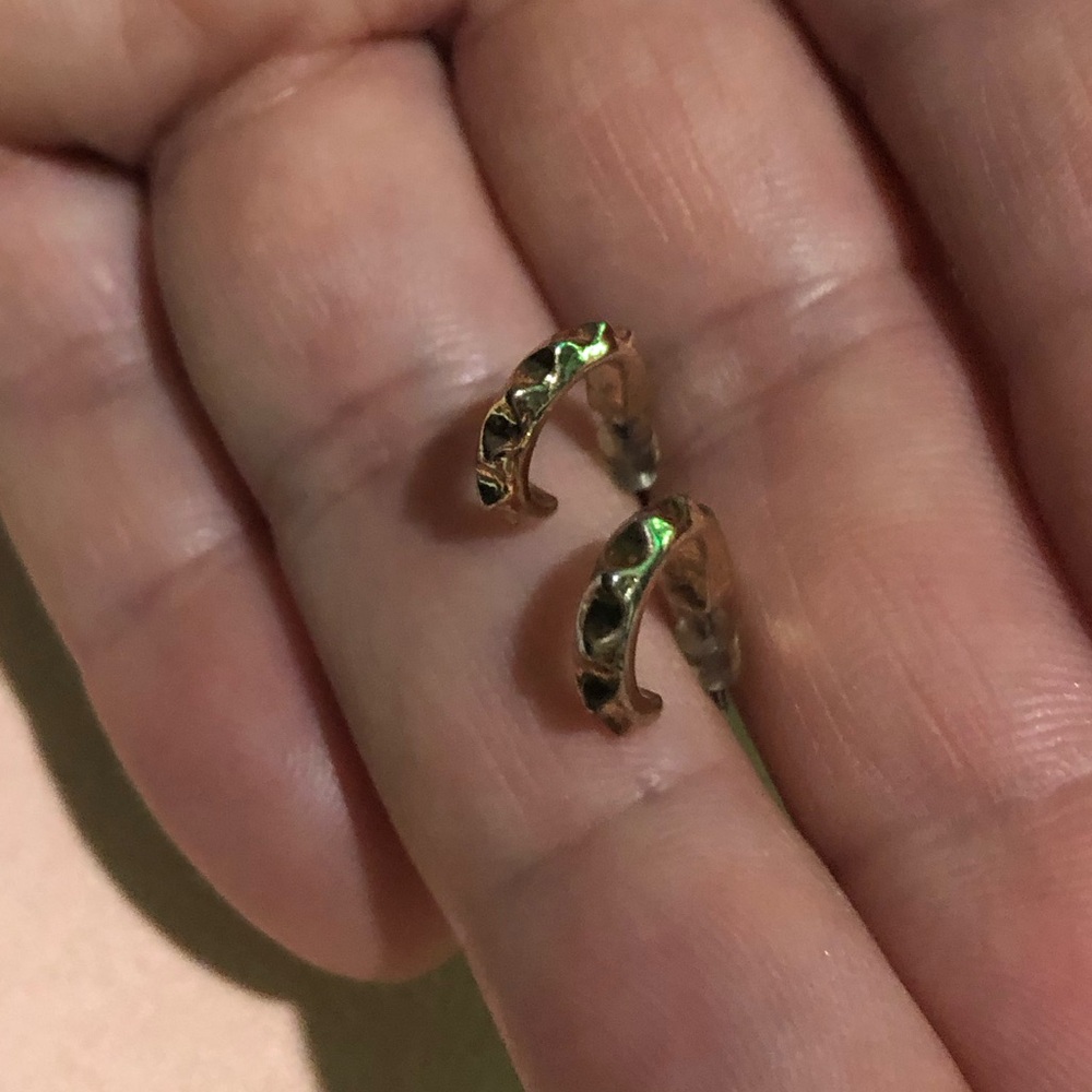 Gold Knot Hoop Earrings - Picture 2 of 5